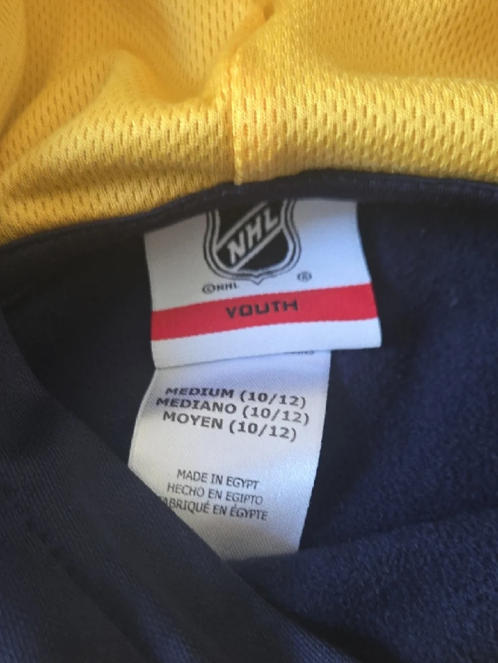 NHL Youth Buffalo Sabres Navy and Gold Pullover Hoodie Youth Medium